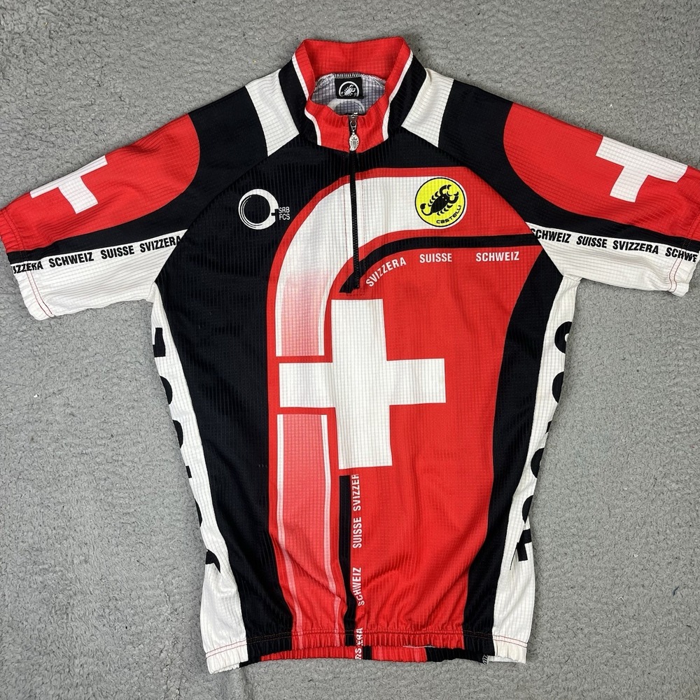CASTELLI Mens Cycling Shirt National Suisse Swiss Jersey Size M